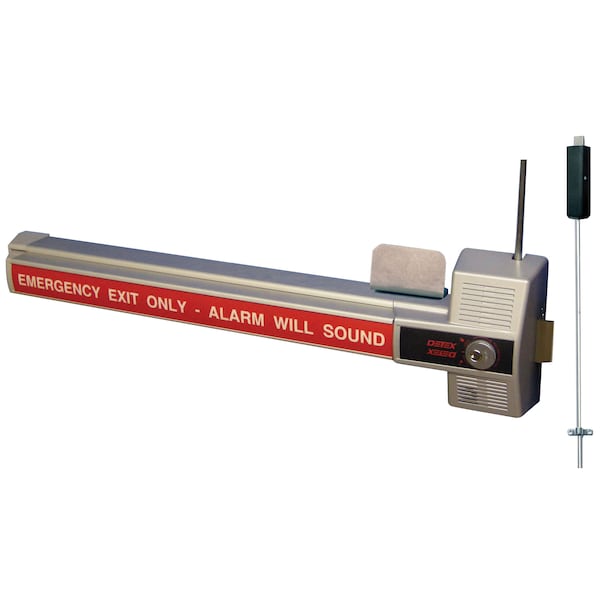 2-Point Emergency Exit (Deadbolt Function) Alarm Device, LC, 48", Gray